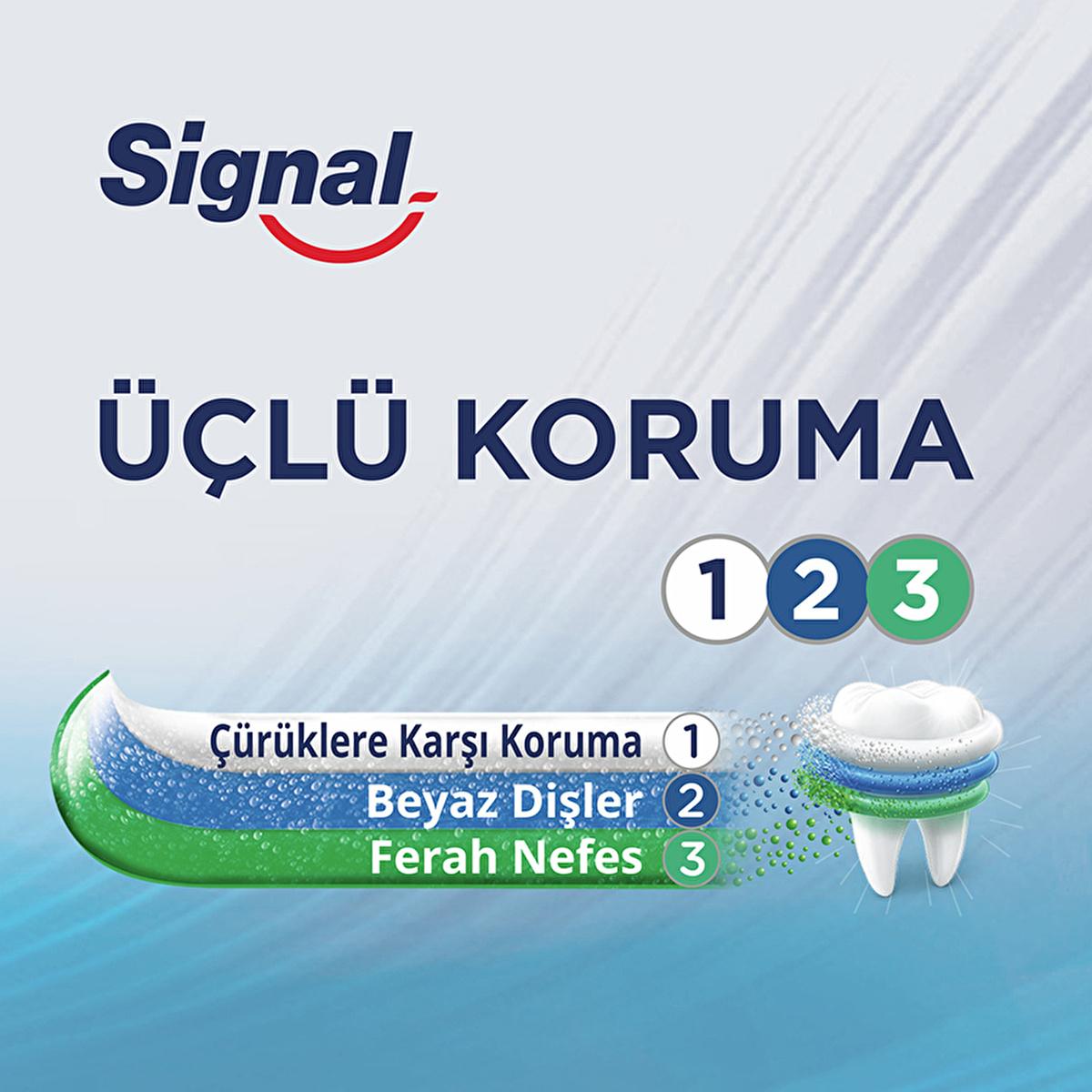 Signal Triple Protection Toothpaste with Fluoride - Natural Whitening, Mint Flavor - 4.06 fl oz