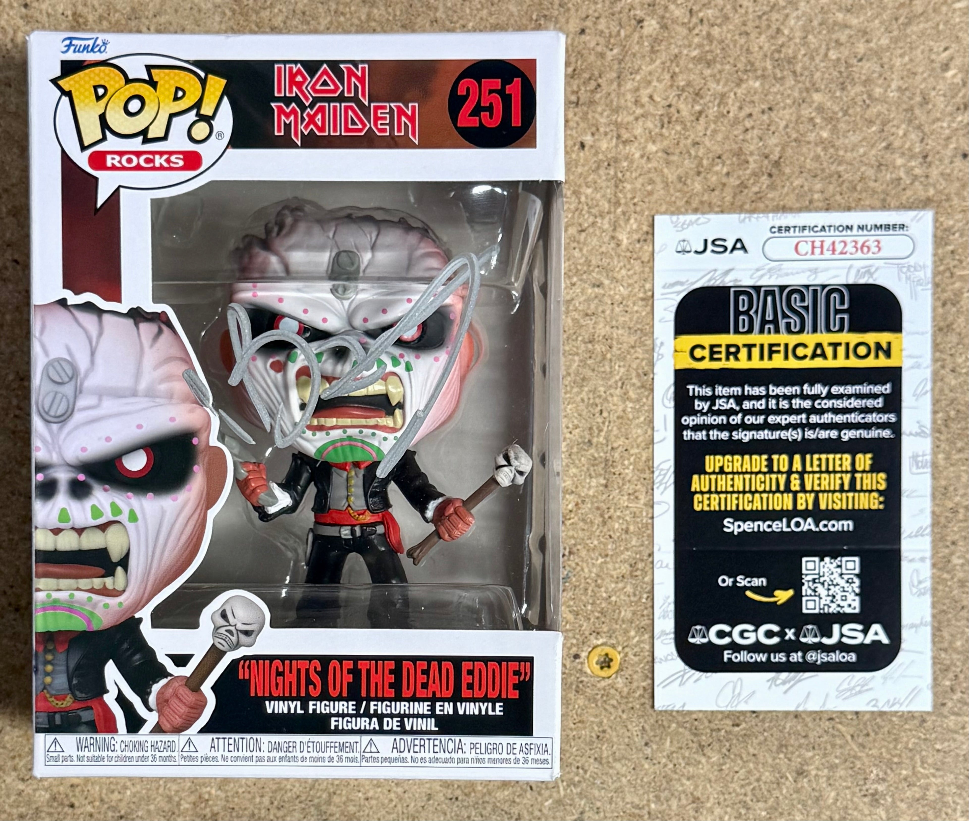 Bruce Dickinson Signed Iron Maiden Eddie Funko Pop! Rocks #251 With JSA COA