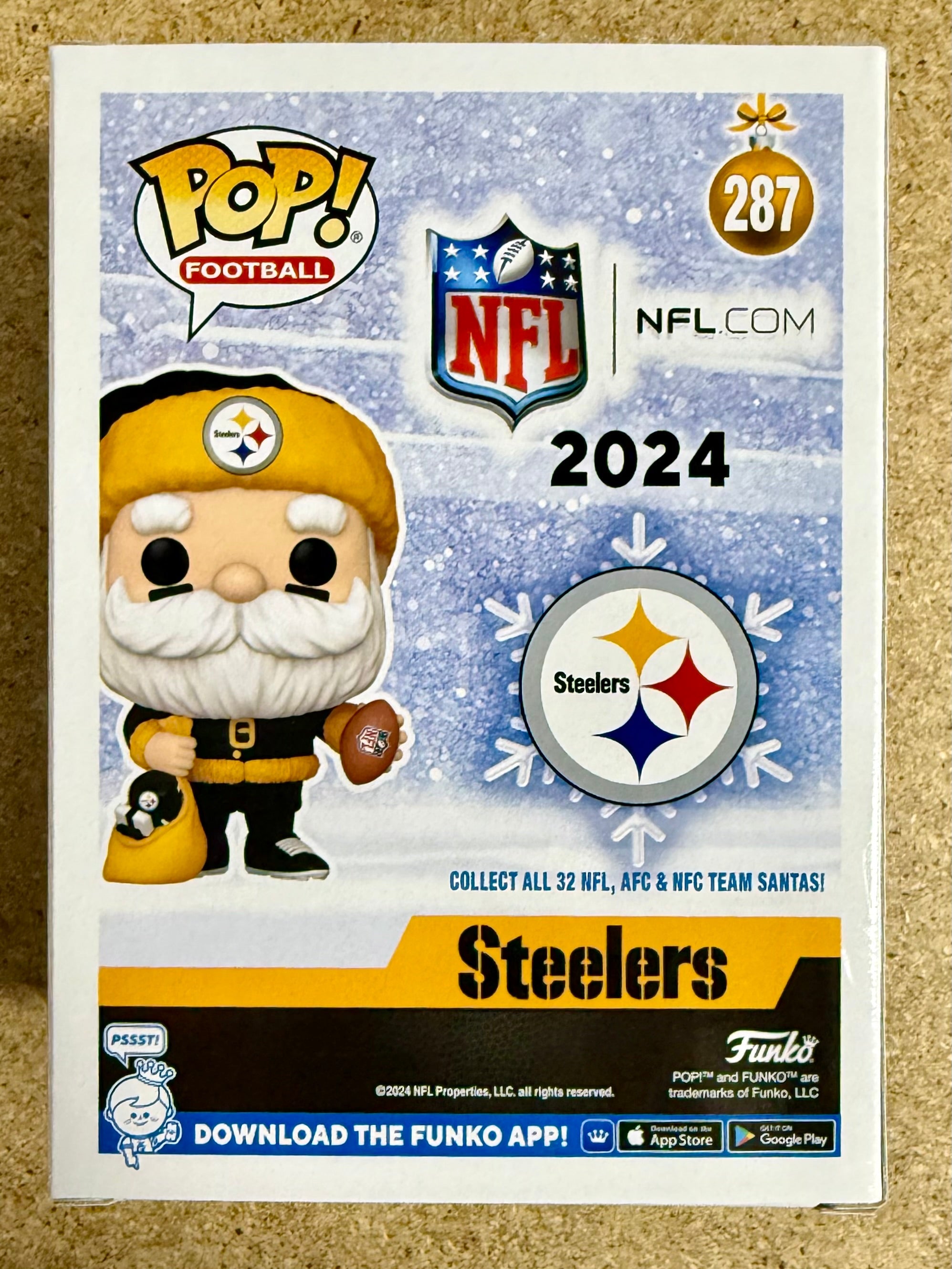 Nick Herbig Signed NFL Pittsburgh Steelers Santa Funko Pop! #287 With JSA COA
