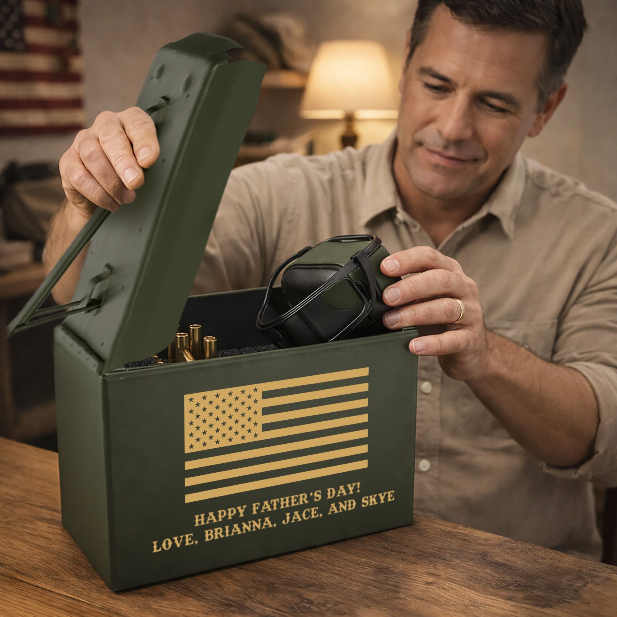 Personalized Ammo Box with Engraved Name – Custom Metal Box Gift for Him