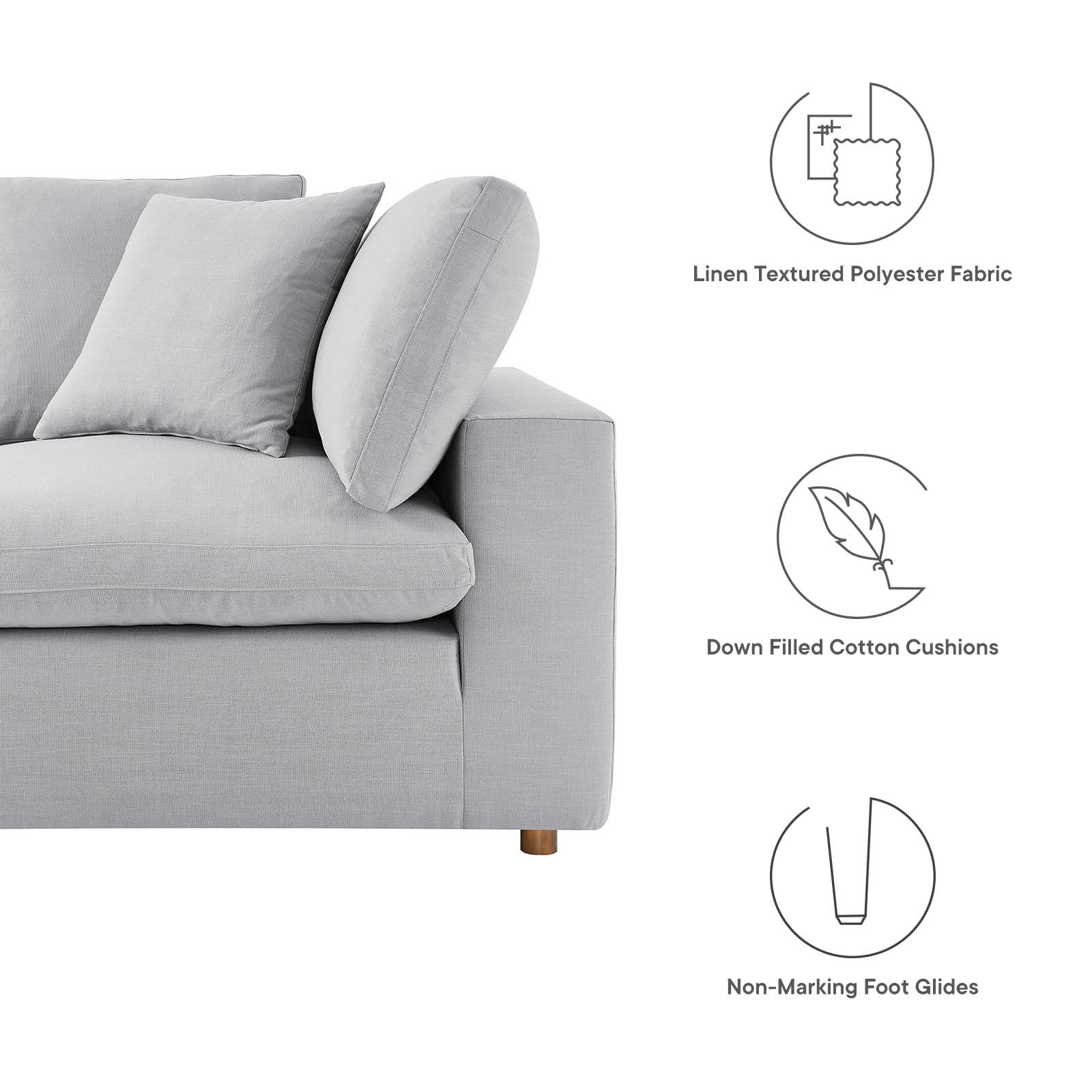 Commix 2 Piece Down Filled Overstuffed Sectional Sofa Set by Modway