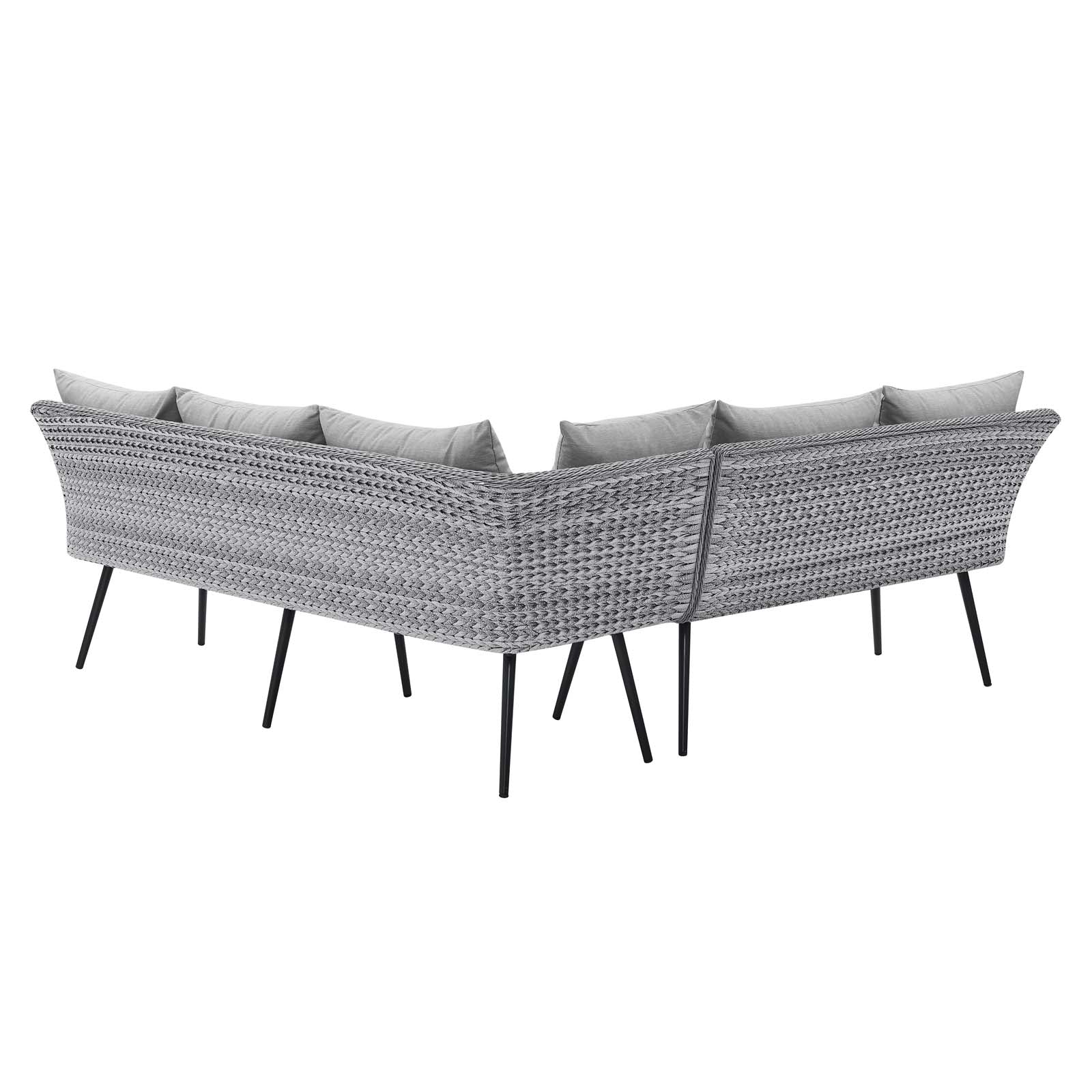 Endeavor Outdoor Patio Wicker Rattan Sectional Sofa by Modway