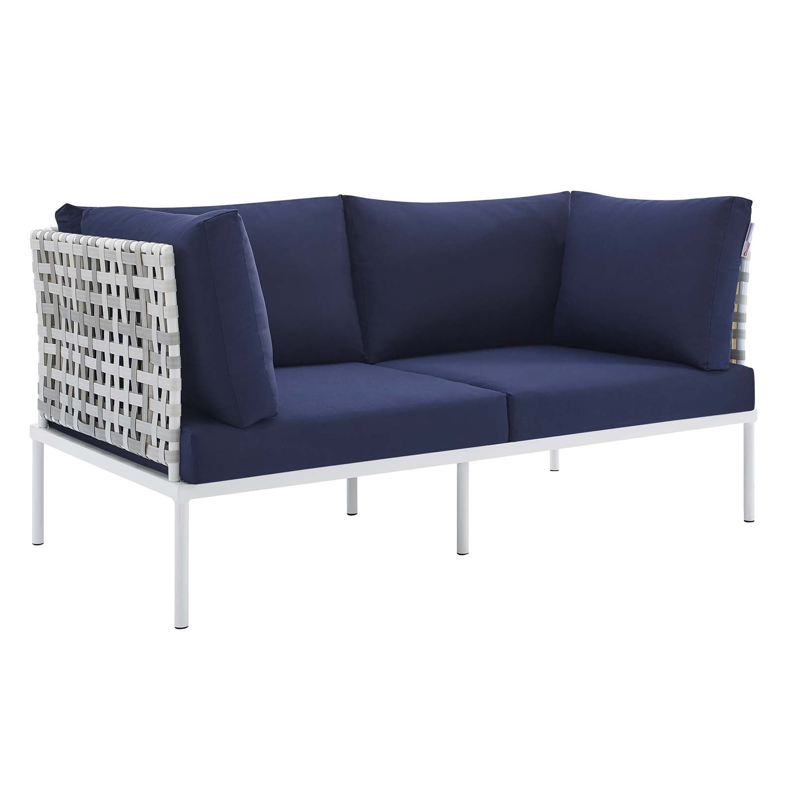 Harmony 4-Piece Sunbrella¨ Basket Weave Outdoor Patio Aluminum Seating Set by Modway