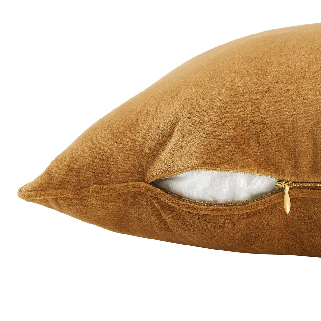 Enhance 24" Lumbar Performance Velvet Throw Pillow by Modway