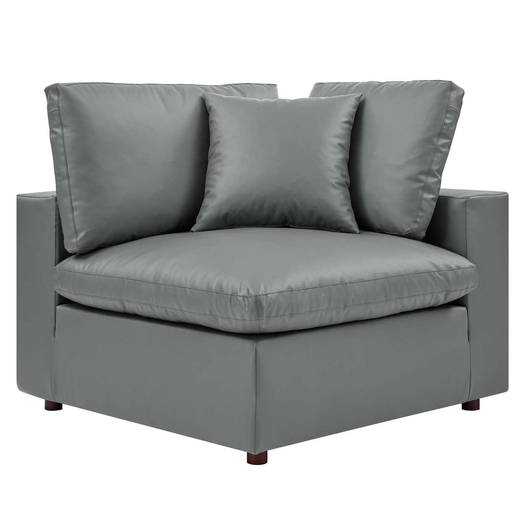 Commix 5-Piece Down Filled Overstuffed Vegan Leather Sectional Sofa by Modway