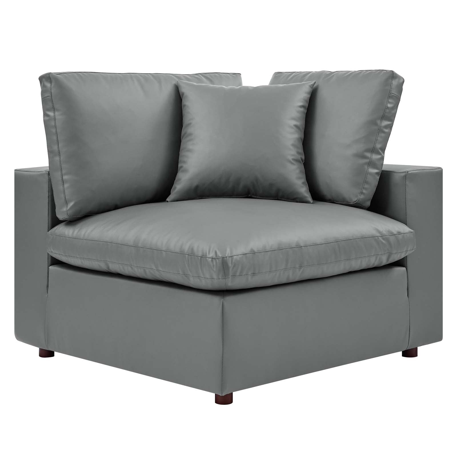 Commix 5-Piece Down Filled Overstuffed Vegan Leather Sectional Sofa by Modway