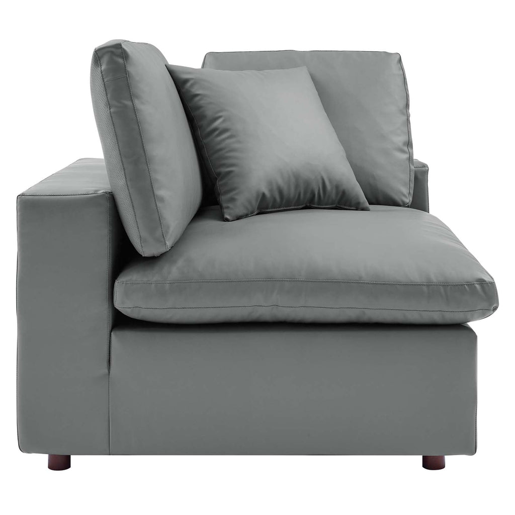 Commix 6-Piece Down Filled Overstuffed Vegan Leather Sectional Sofa by Modway