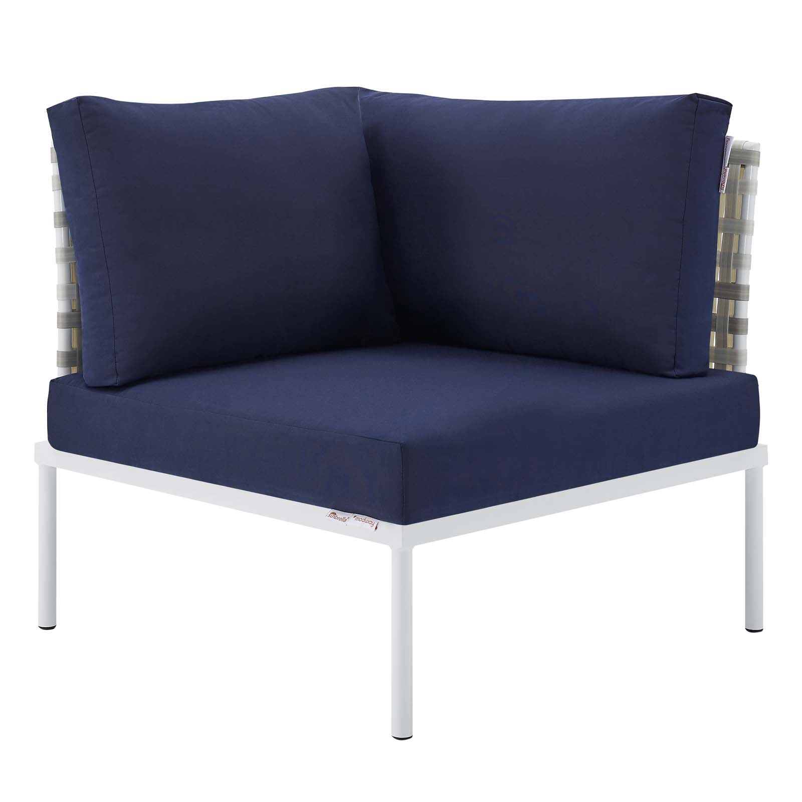 Harmony 7-Piece Sunbrella¨ Basket Weave Outdoor Patio Aluminum Sectional Sofa Set by Modway