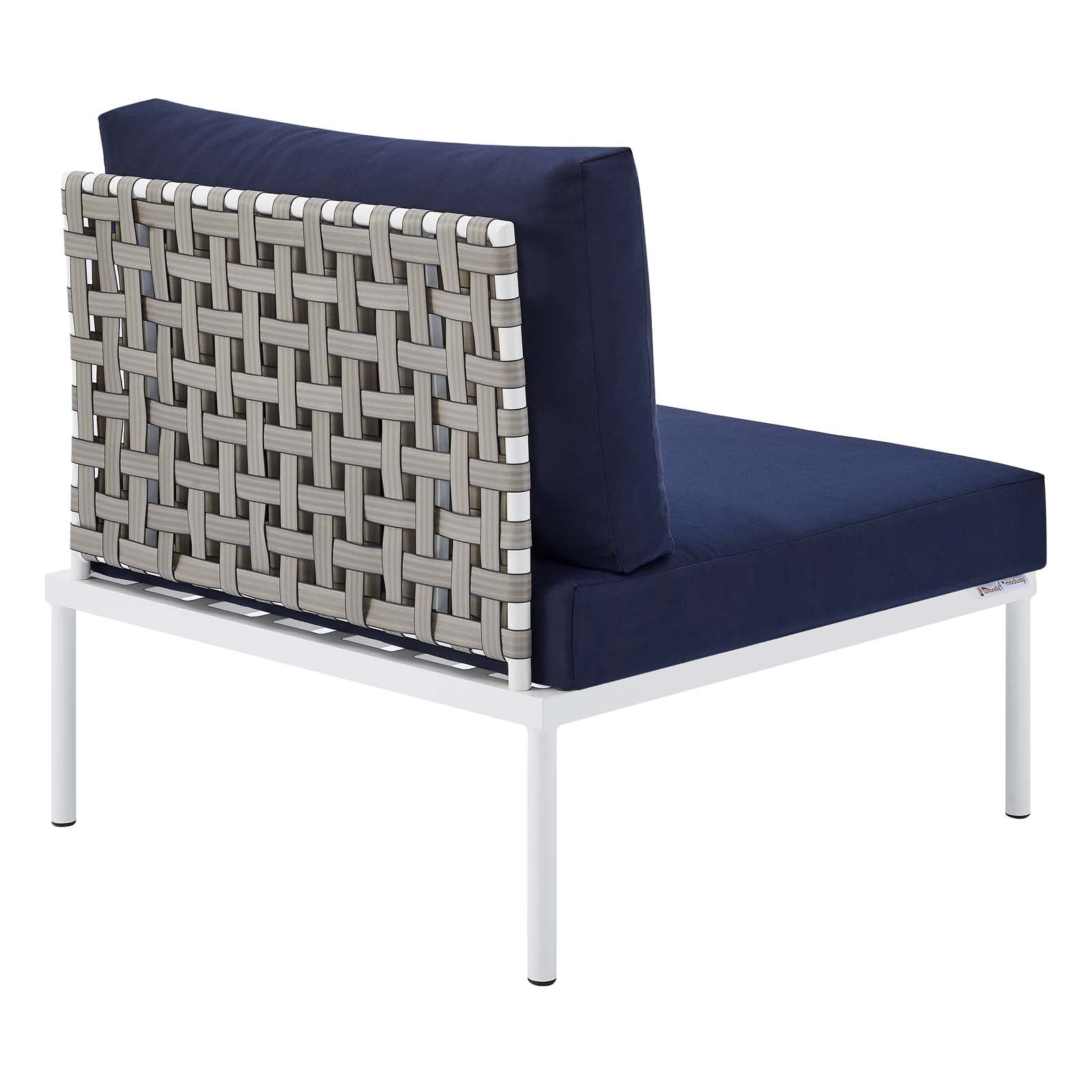 Harmony 8-Piece Sunbrella¨ Basket Weave Outdoor Patio Aluminum Sectional Sofa Set by Modway