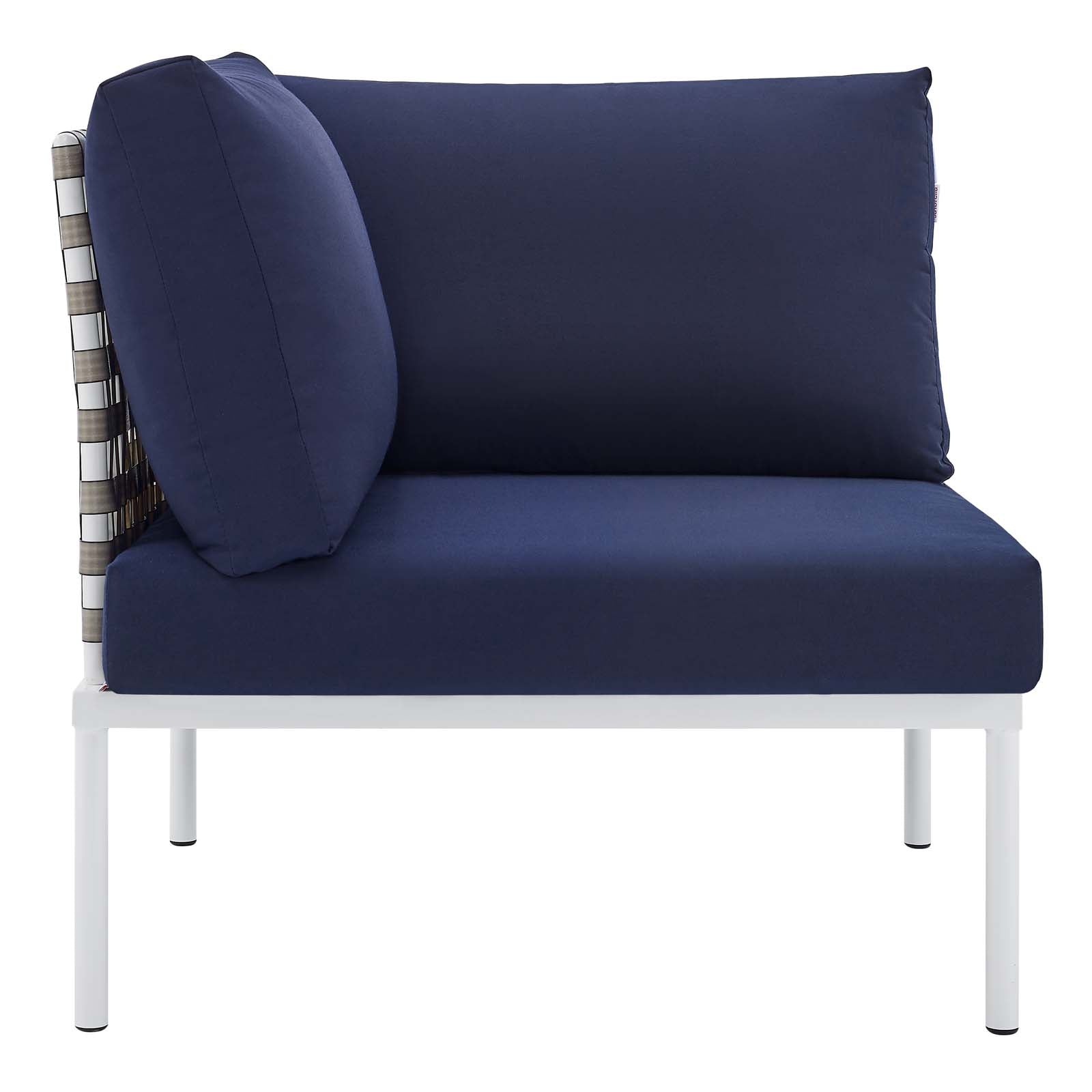 Harmony 8-Piece Sunbrella¨ Basket Weave Outdoor Patio Aluminum Sectional Sofa Set by Modway