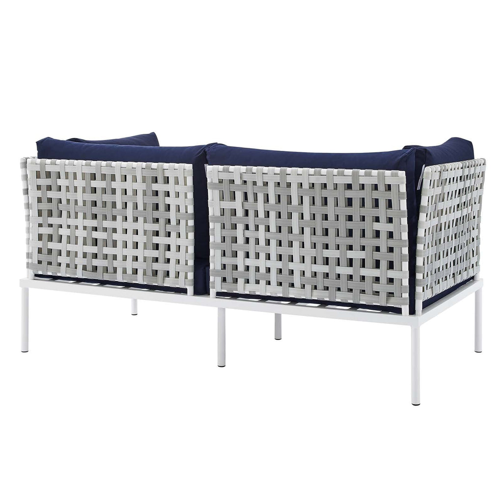 Harmony 8-Piece Sunbrella¨ Basket Weave Outdoor Patio Aluminum Seating Set by Modway