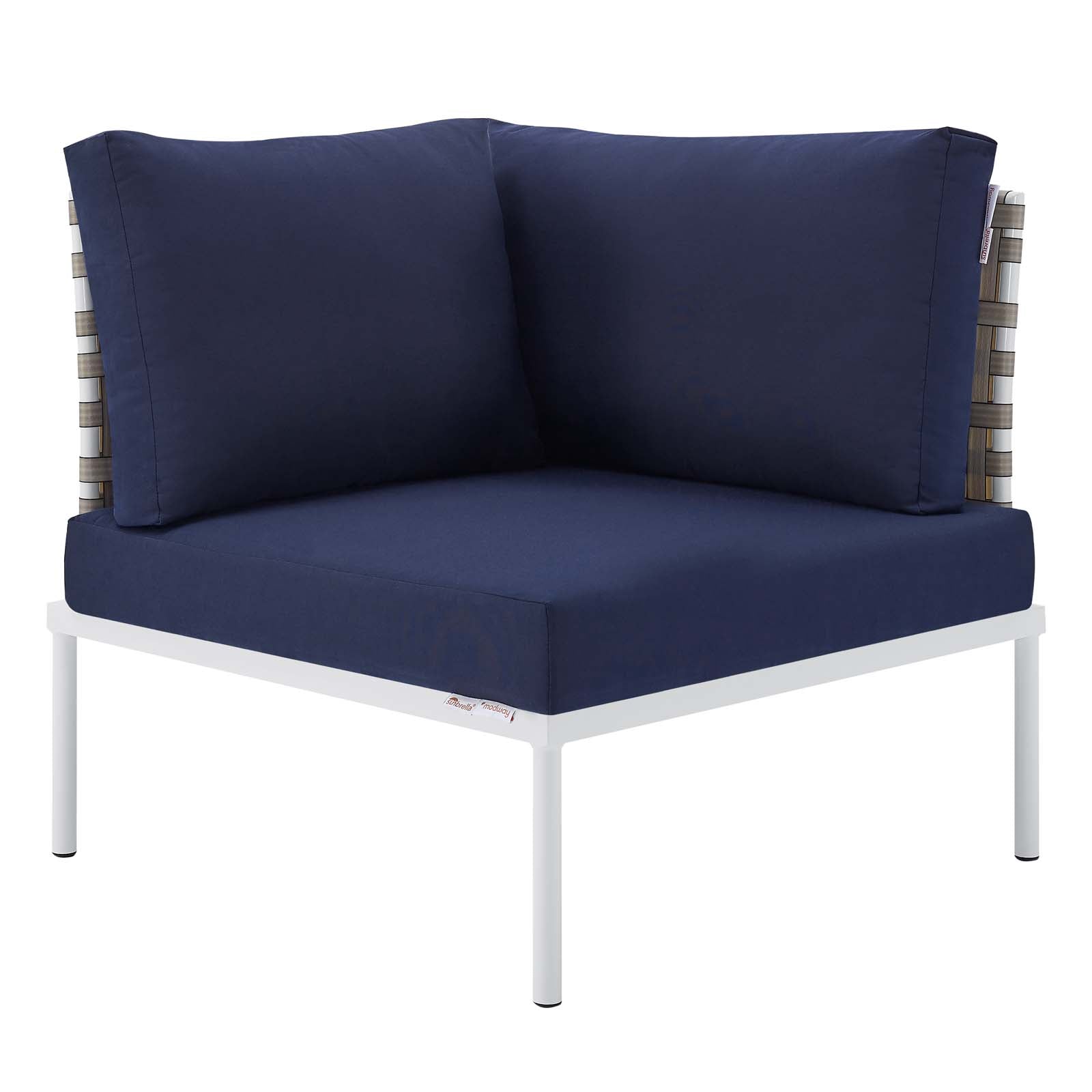 Harmony 8-Piece Sunbrella¨ Basket Weave Outdoor Patio Aluminum Seating Set by Modway