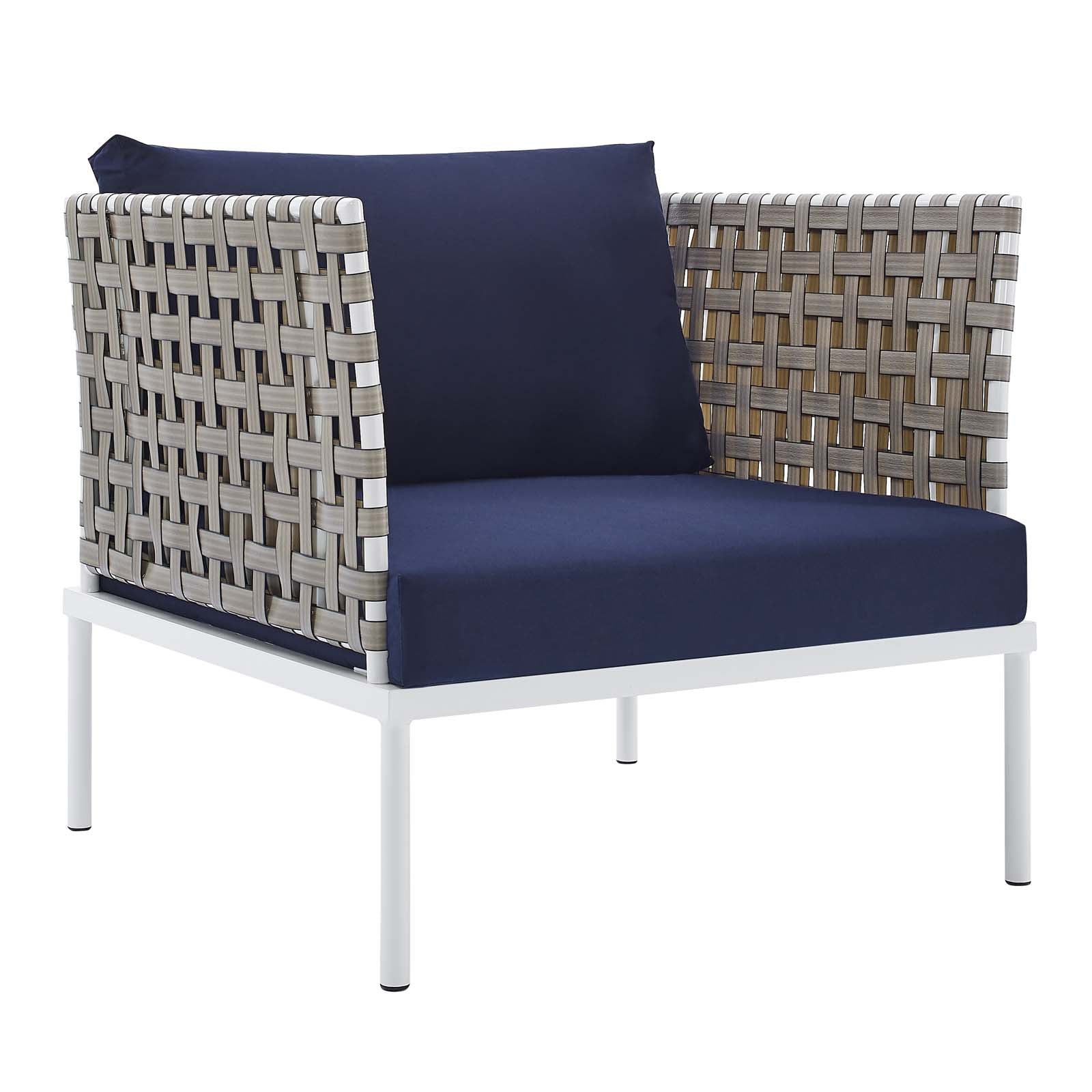Harmony 10-Piece Sunbrella¨ Basket Weave Outdoor Patio Aluminum Sectional Sofa Set by Modway