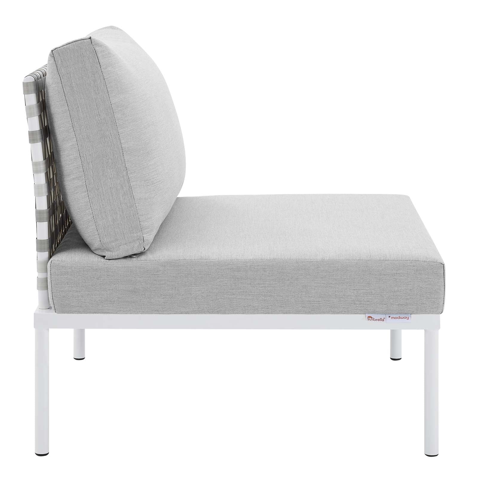 Harmony Sunbrella¨ Basket Weave Outdoor Patio Aluminum Armless Chair by Modway