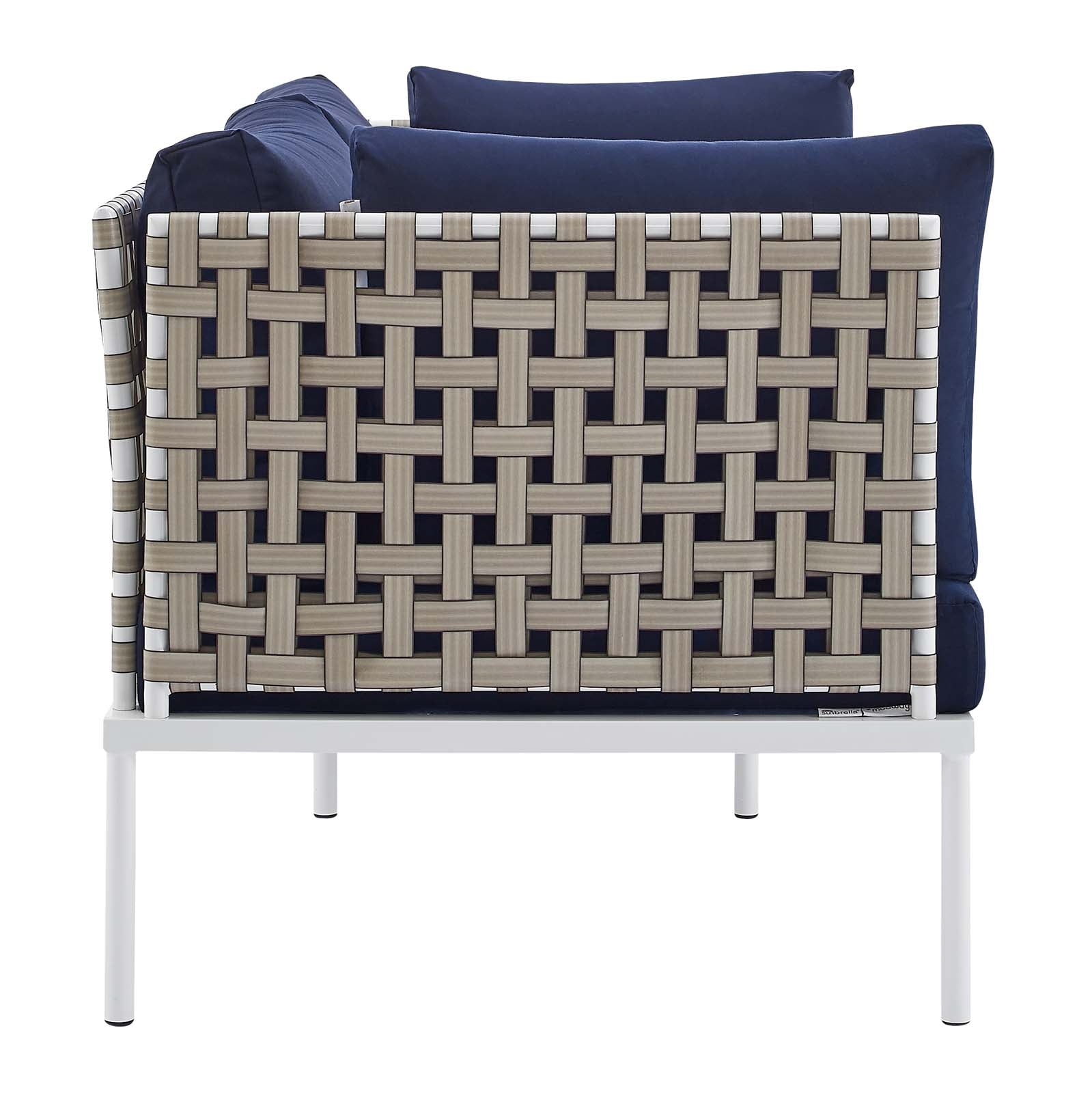 Harmony Sunbrella¨ Basket Weave Outdoor Patio Aluminum Loveseat by Modway