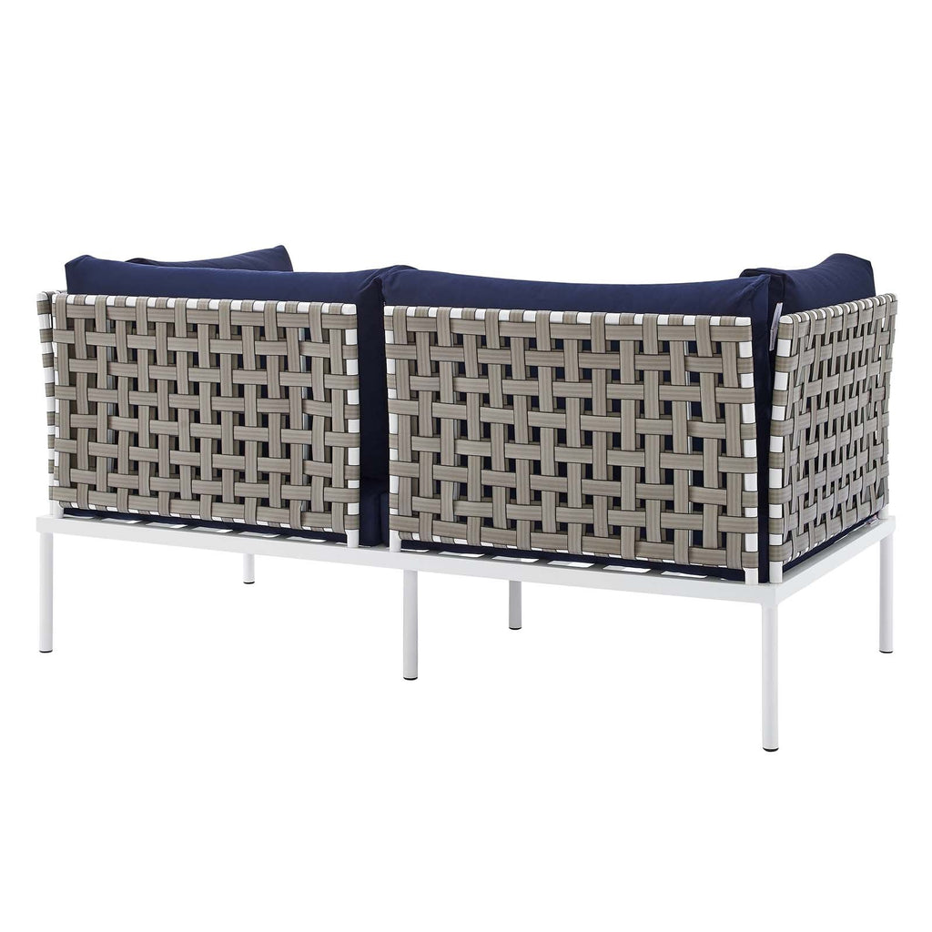 Harmony Sunbrella¨ Basket Weave Outdoor Patio Aluminum Loveseat by Modway