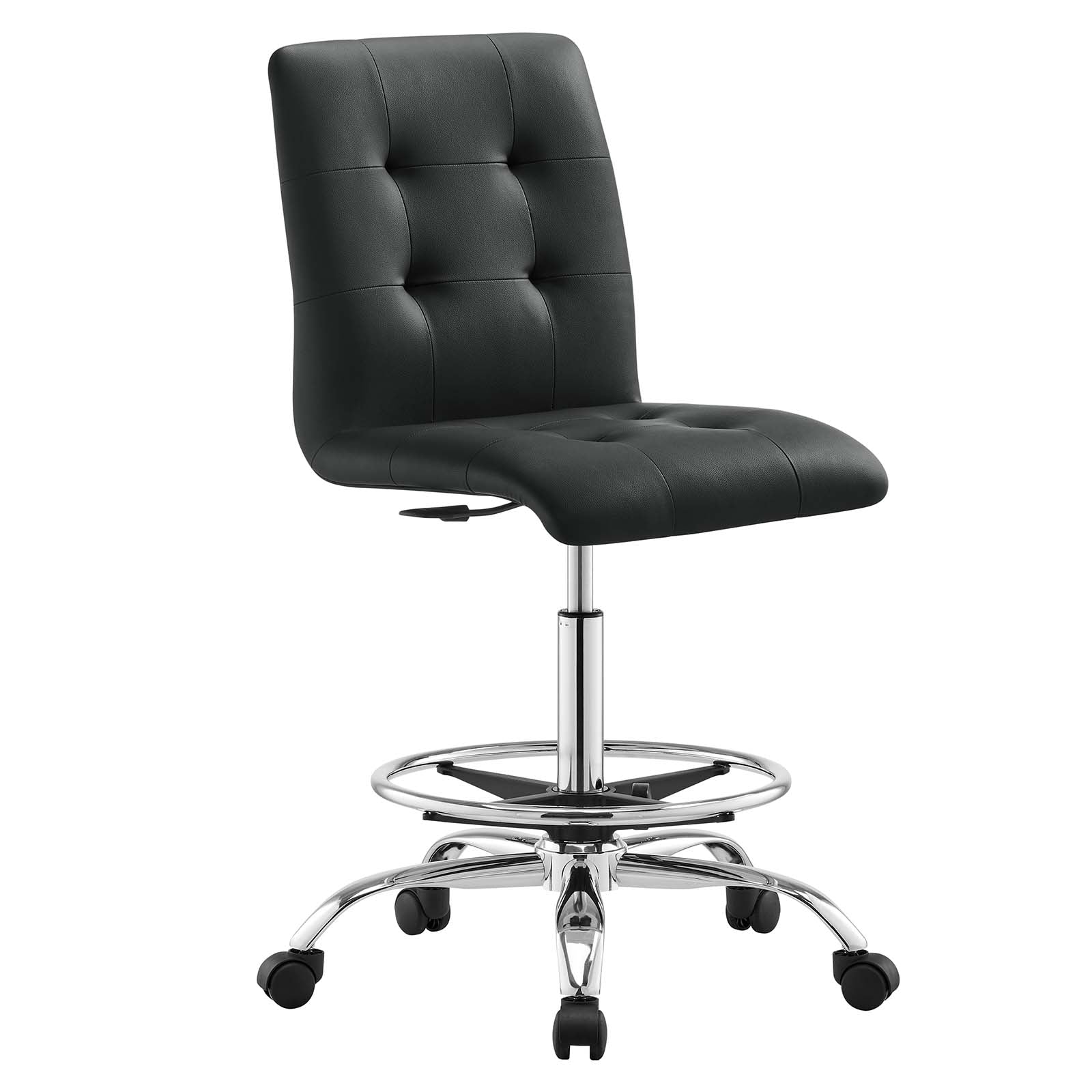 Prim Armless Vegan Leather Drafting Chair by Modway