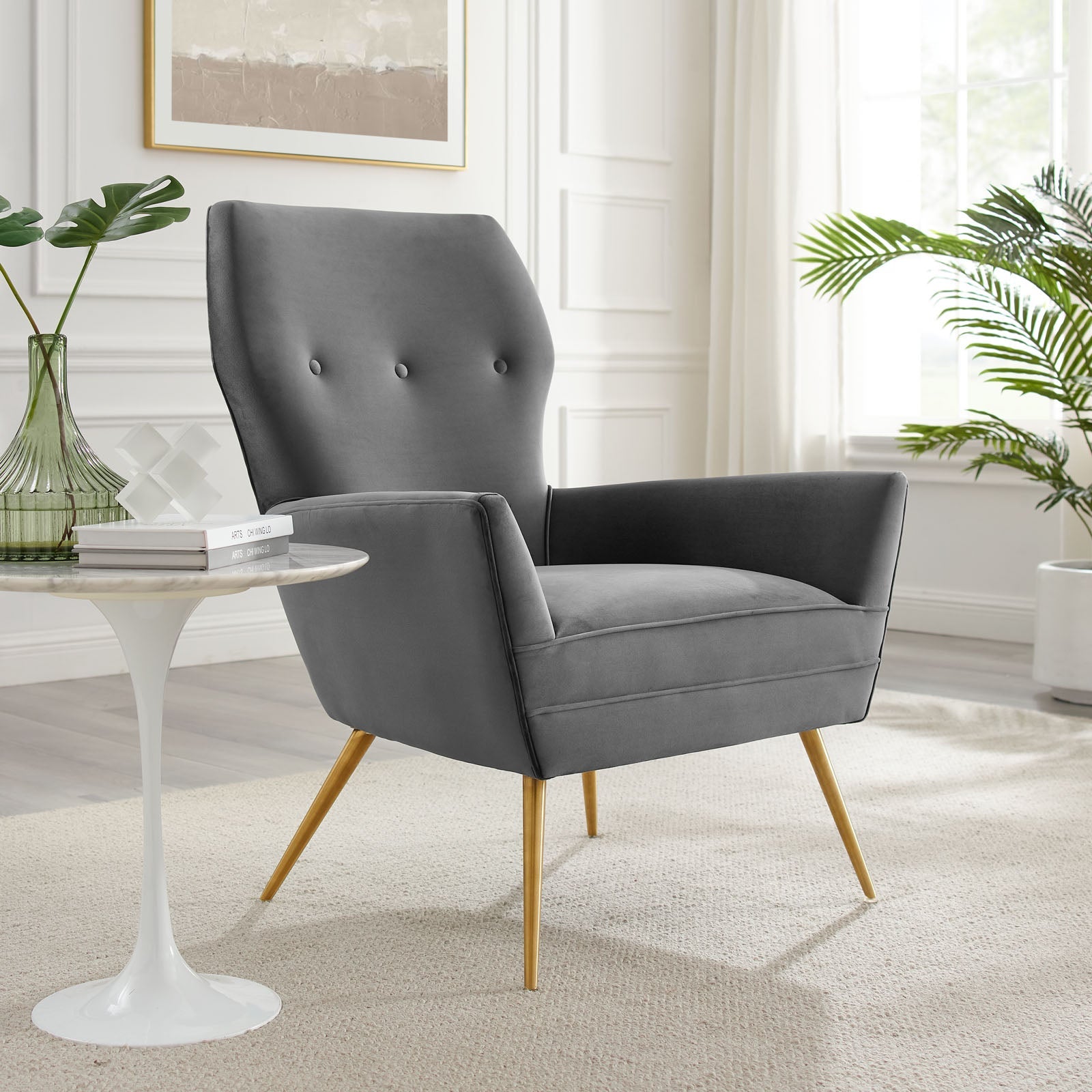 Renata Button Tufted Performance Velvet Armchair by Modway