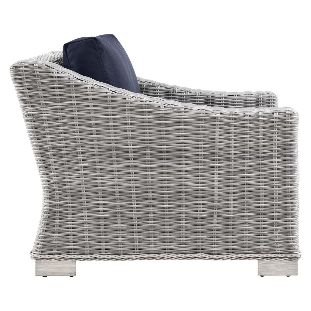 Conway Outdoor Patio 2-Piece Armchair and Ottoman Set
