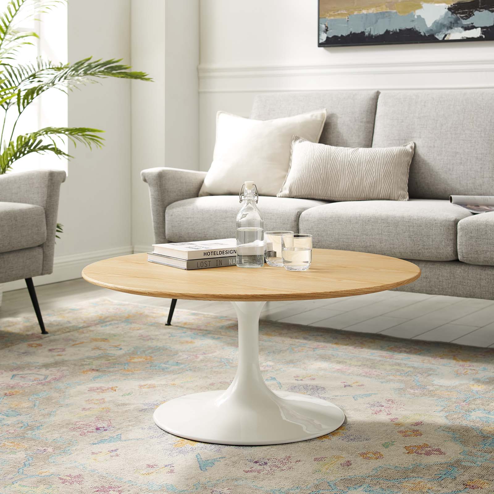 Lippa 36" Round Wood Coffee Table by Modway