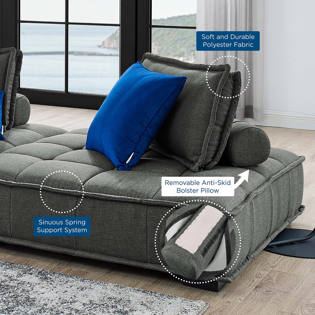 Saunter 5-Piece Tufted Fabric Fabric Sectional Sofa by Modway