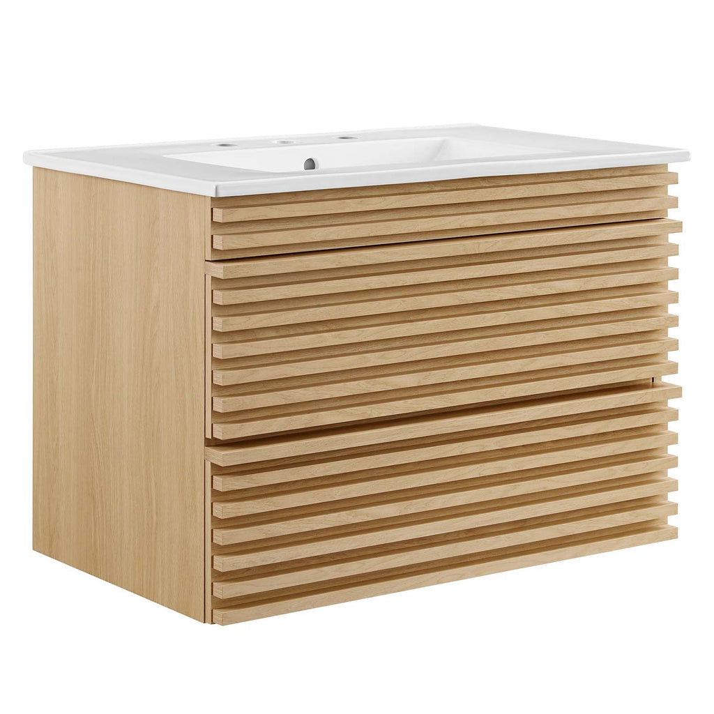 Render 30" Wall-Mount Bathroom Vanity by Modway