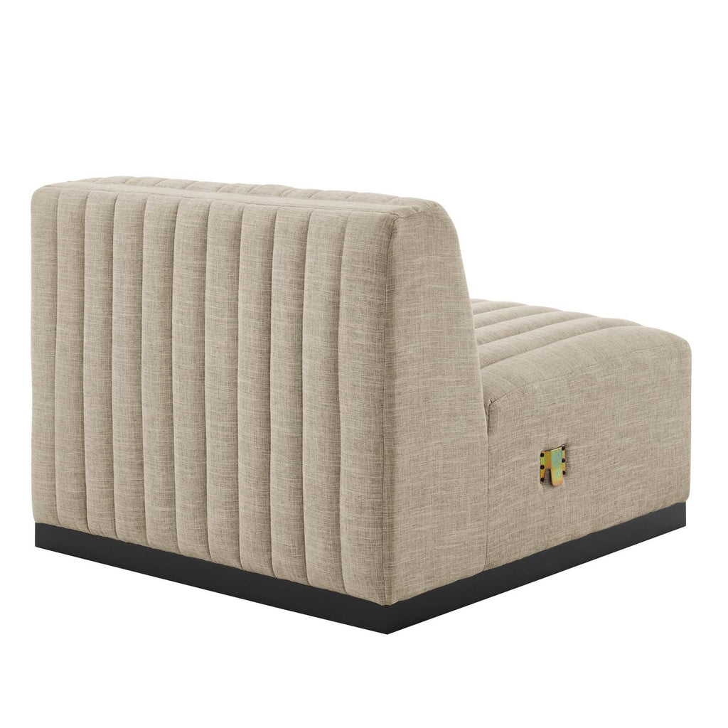 Conjure Channel Tufted Upholstered Fabric Armless Chair by Modway