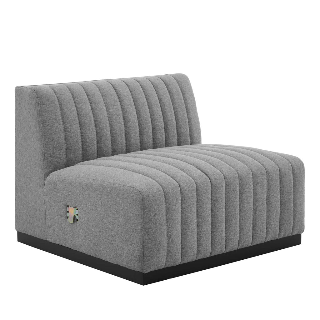 Conjure Channel Tufted Upholstered Fabric Armless Chair by Modway