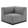 Conjure Channel Tufted Upholstered Fabric Left Corner Chair by Modway