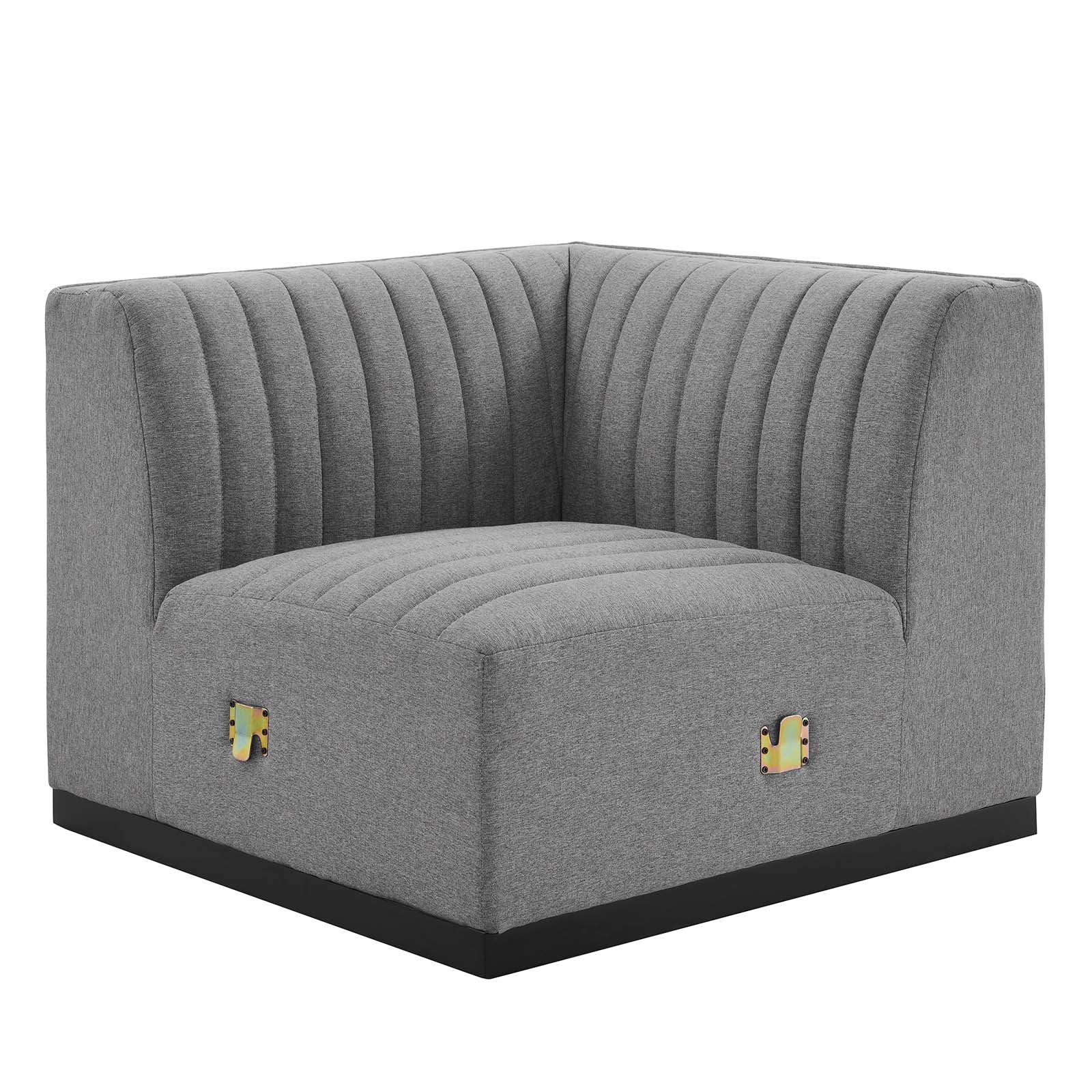 Conjure Channel Tufted Upholstered Fabric Left Corner Chair by Modway