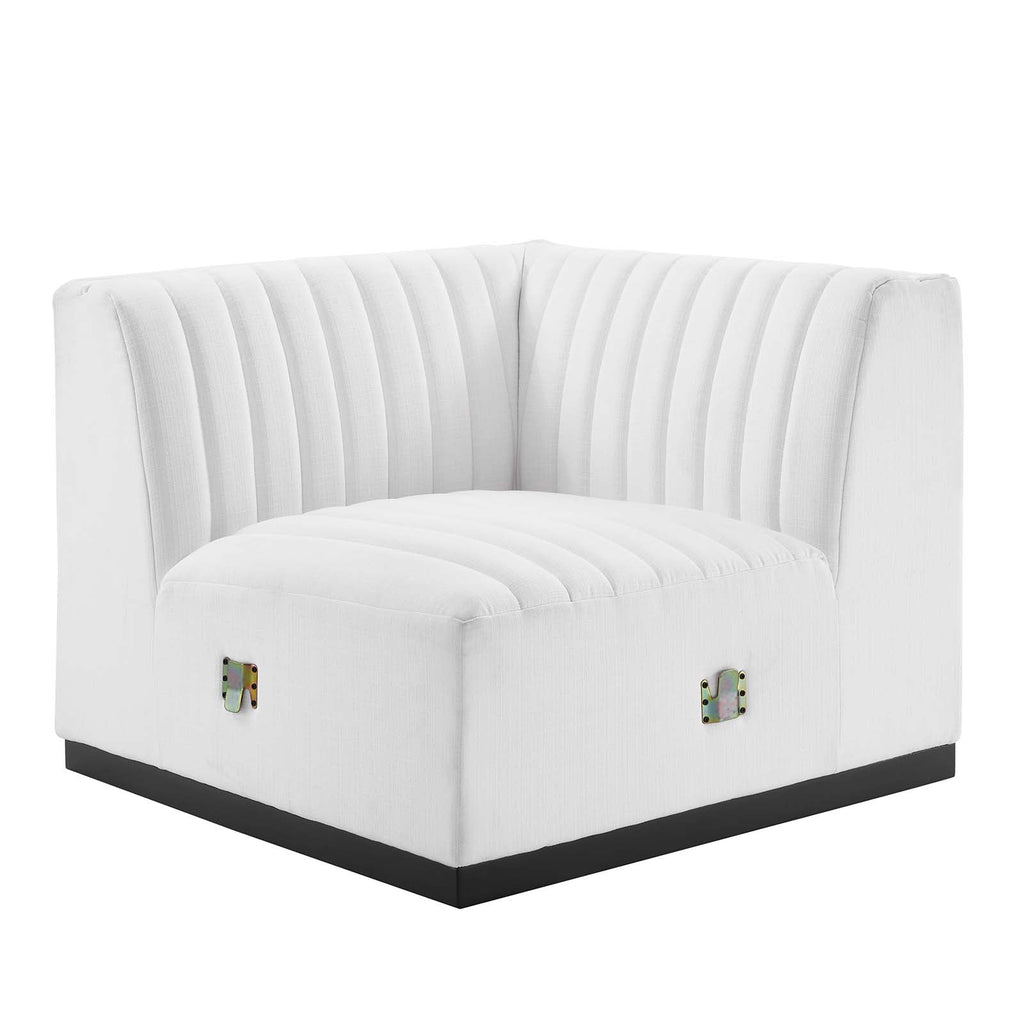 Conjure Channel Tufted Upholstered Fabric Right Corner Chair by Modway