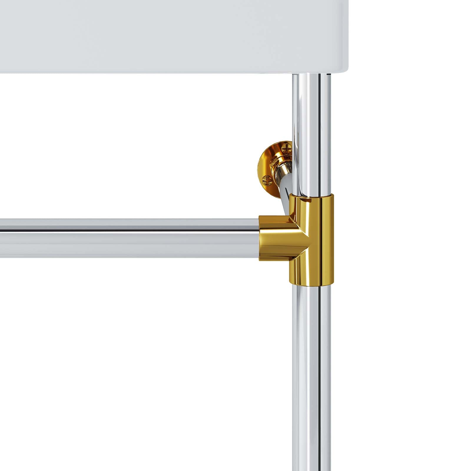 Redeem 40" Silver Stainless Steel Wall-Mount Bathroom Vanity by Modway