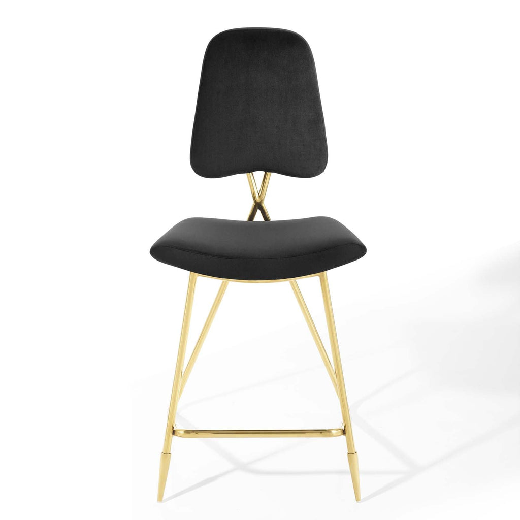Ponder Performance Velvet Counter Stool Set of 2 by Modway