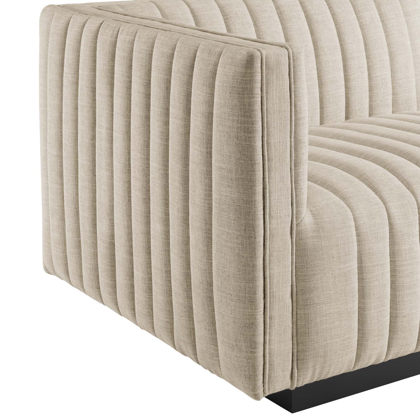 Conjure 5-Piece Channel Tufted Upholstered Fabric L-Shaped Sectional by Modway