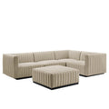 Conjure 5-Piece Channel Tufted Upholstered Fabric Sectional by Modway