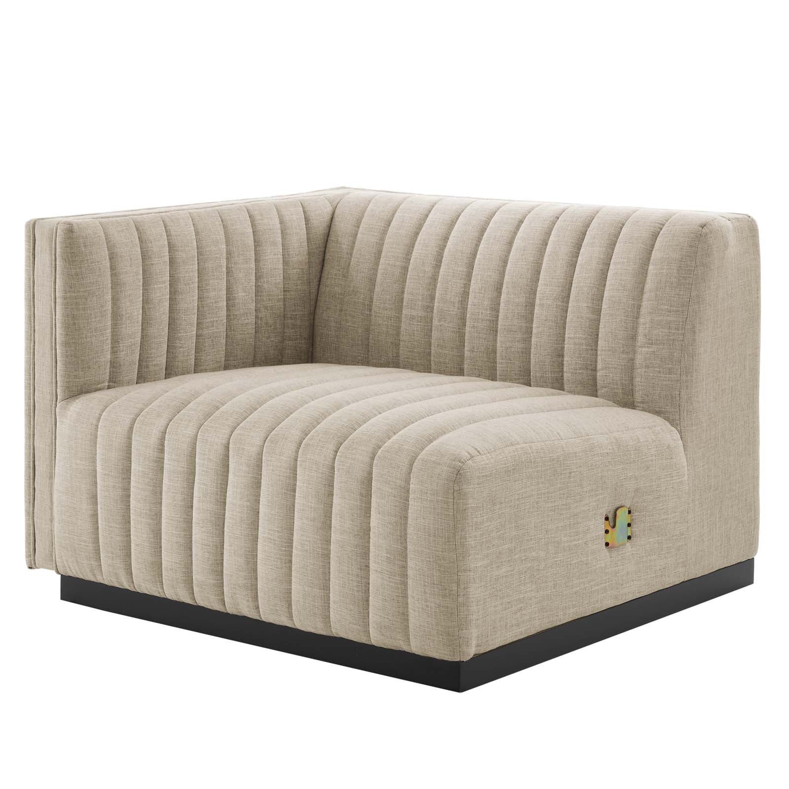 Conjure 5-Piece Channel Tufted Upholstered Fabric Sectional by Modway