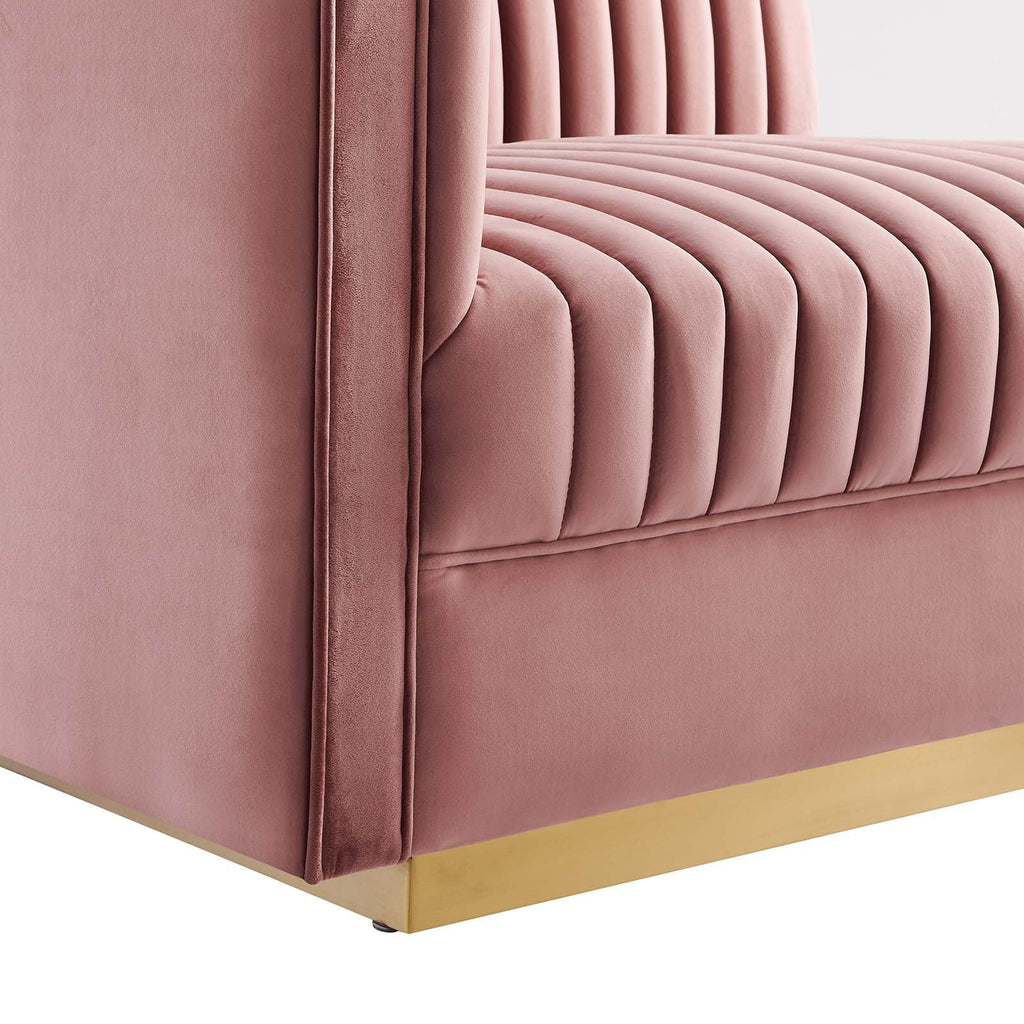 Sanguine Channel Tufted Performance Velvet 4-Seat Modular Sectional Sofa by Modway