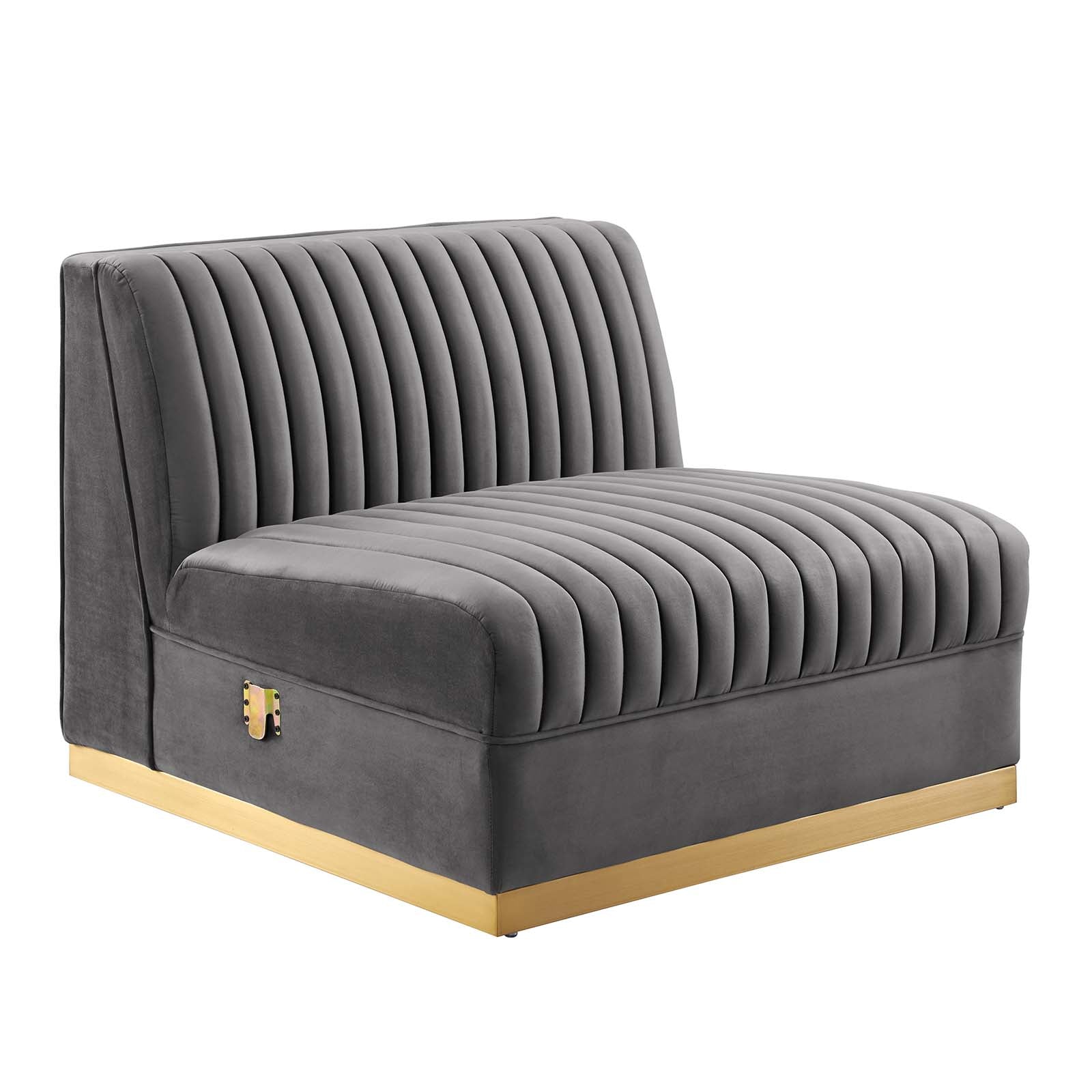Sanguine Channel Tufted Performance Velvet 4-Seat Modular Sectional Sofa by Modway