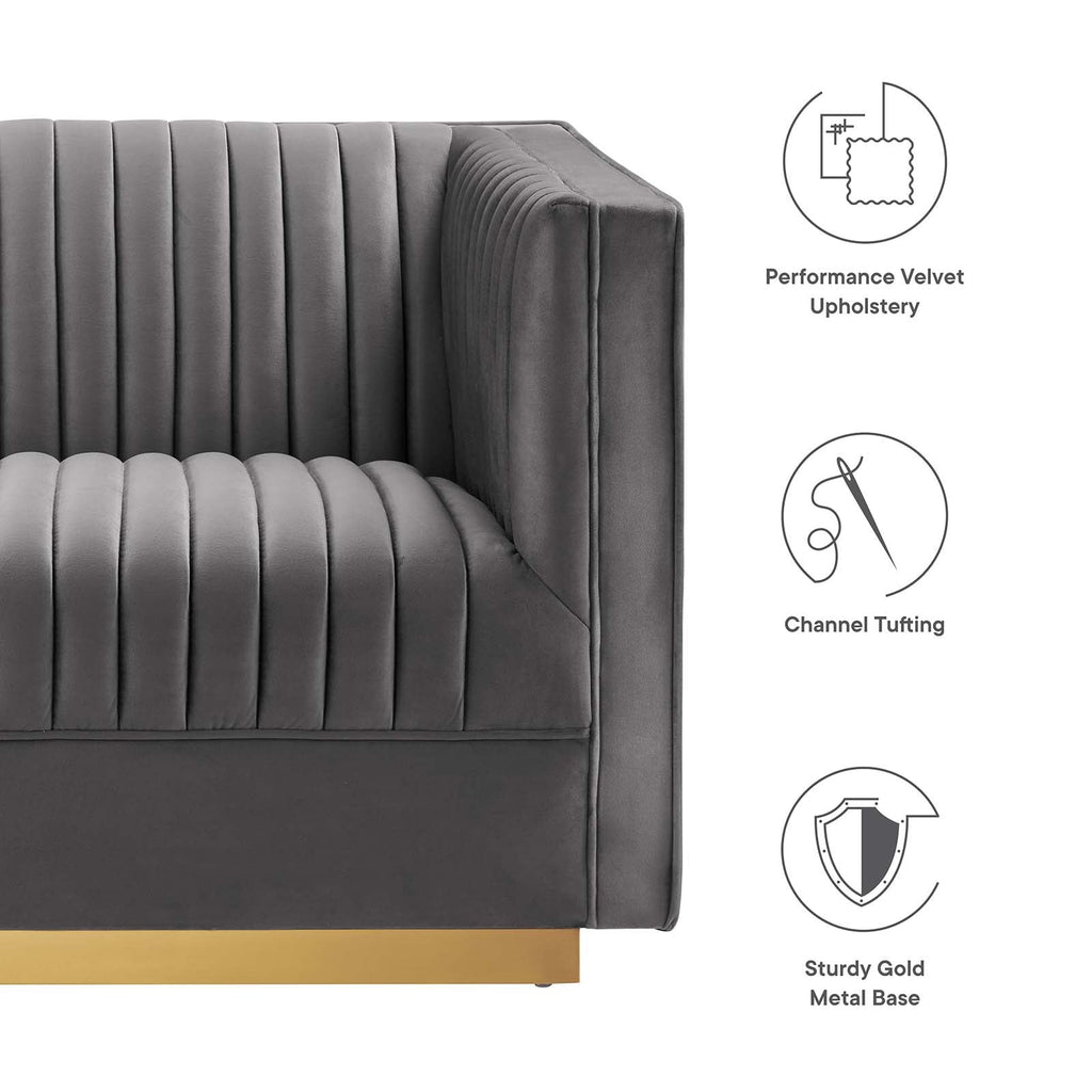 Sanguine 5-Piece Channel Tufted Performance Velvet Modular Sectional Sofa by Modway