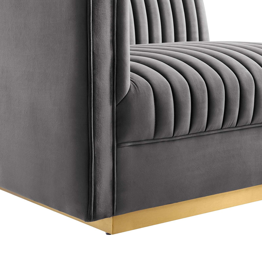 Sanguine 5-Piece Channel Tufted Performance Velvet Modular Sectional Sofa by Modway