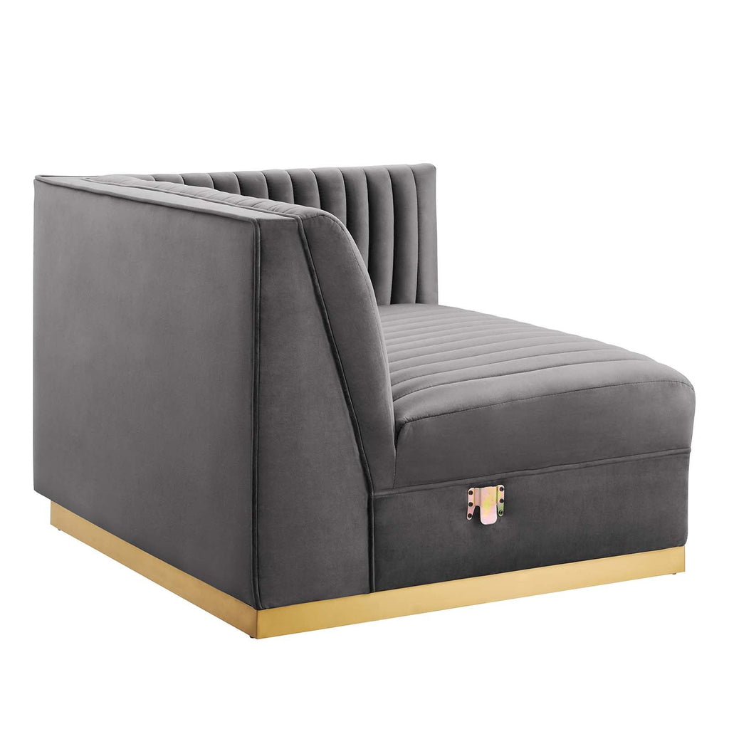 Sanguine 6-Piece Channel Tufted Performance Velvet Modular Sectional Sofa by Modway