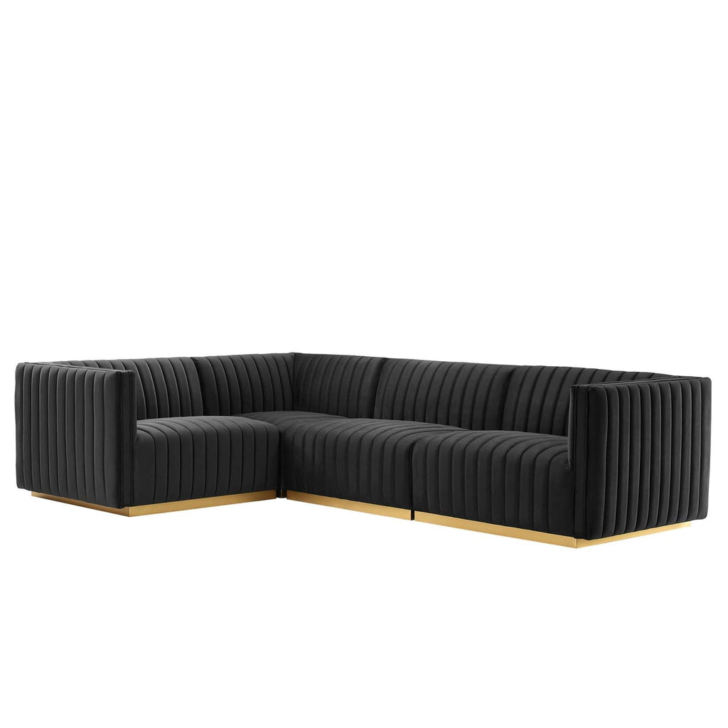 Conjure Channel Tufted 4-Piece Sectional