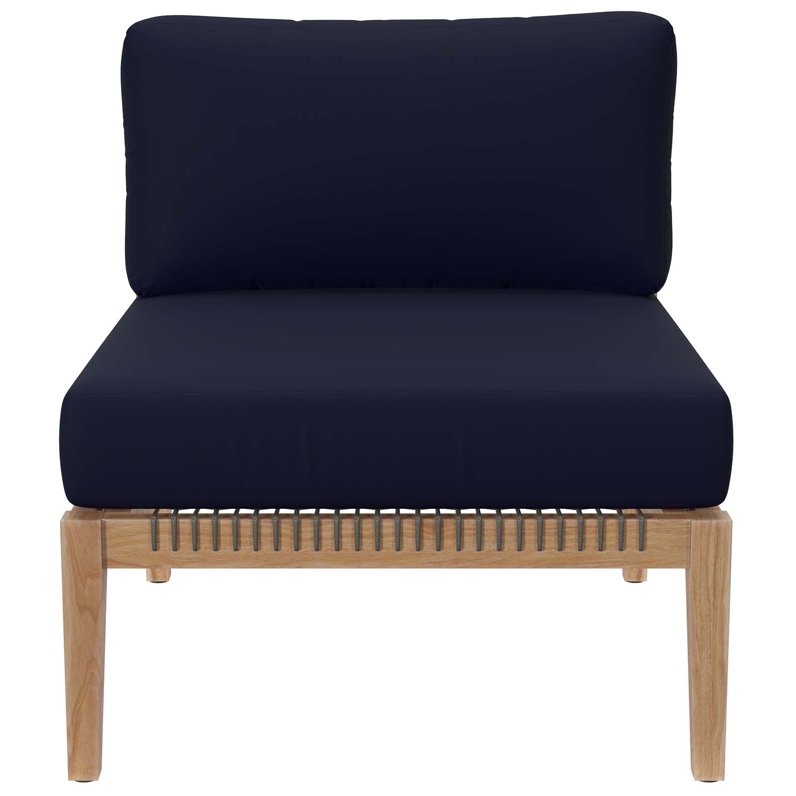 Clearwater Outdoor Patio Teak Wood Armless Chair by Modway