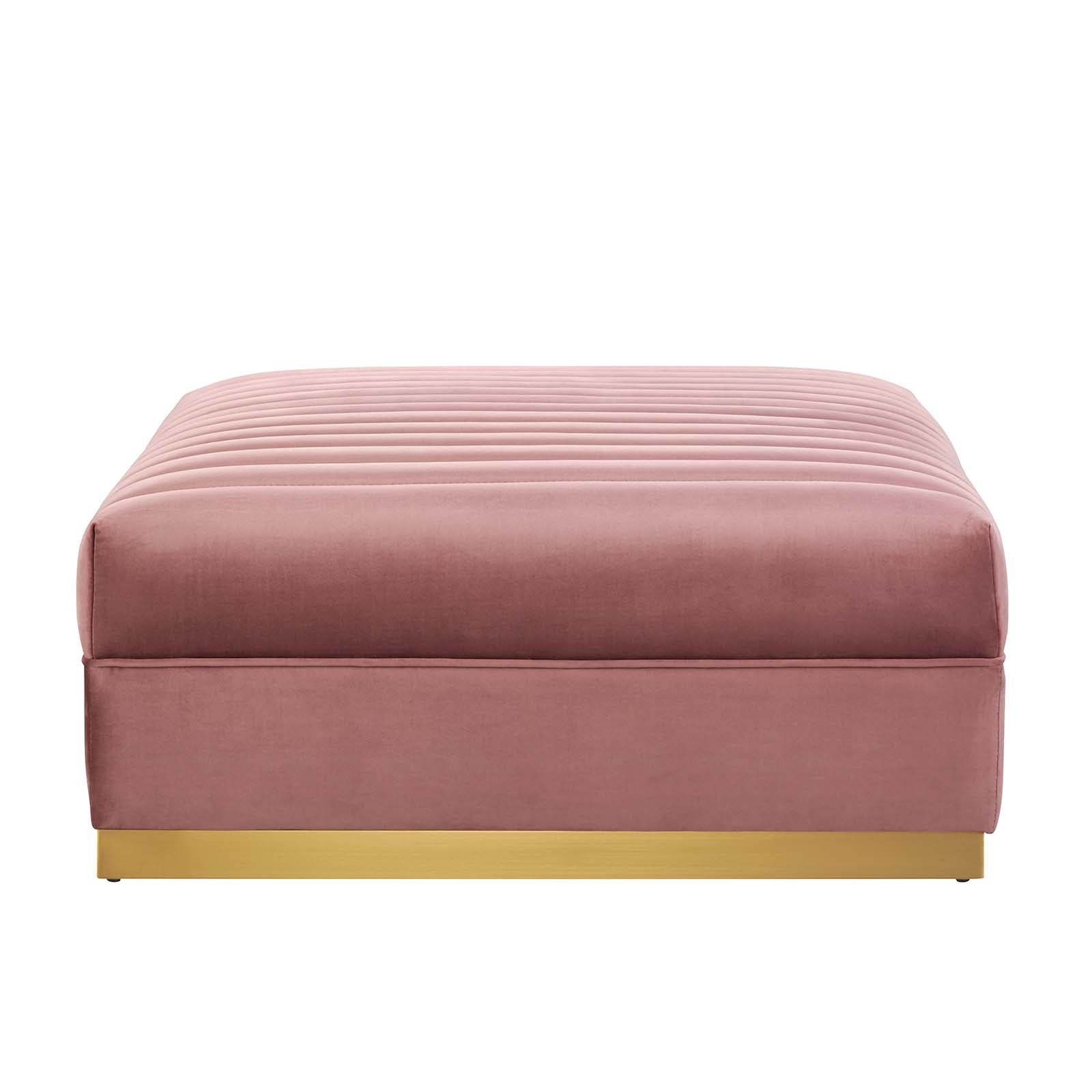 Sanguine Channel Tufted Performance Velvet Modular Sectional Sofa Ottoman by Modway