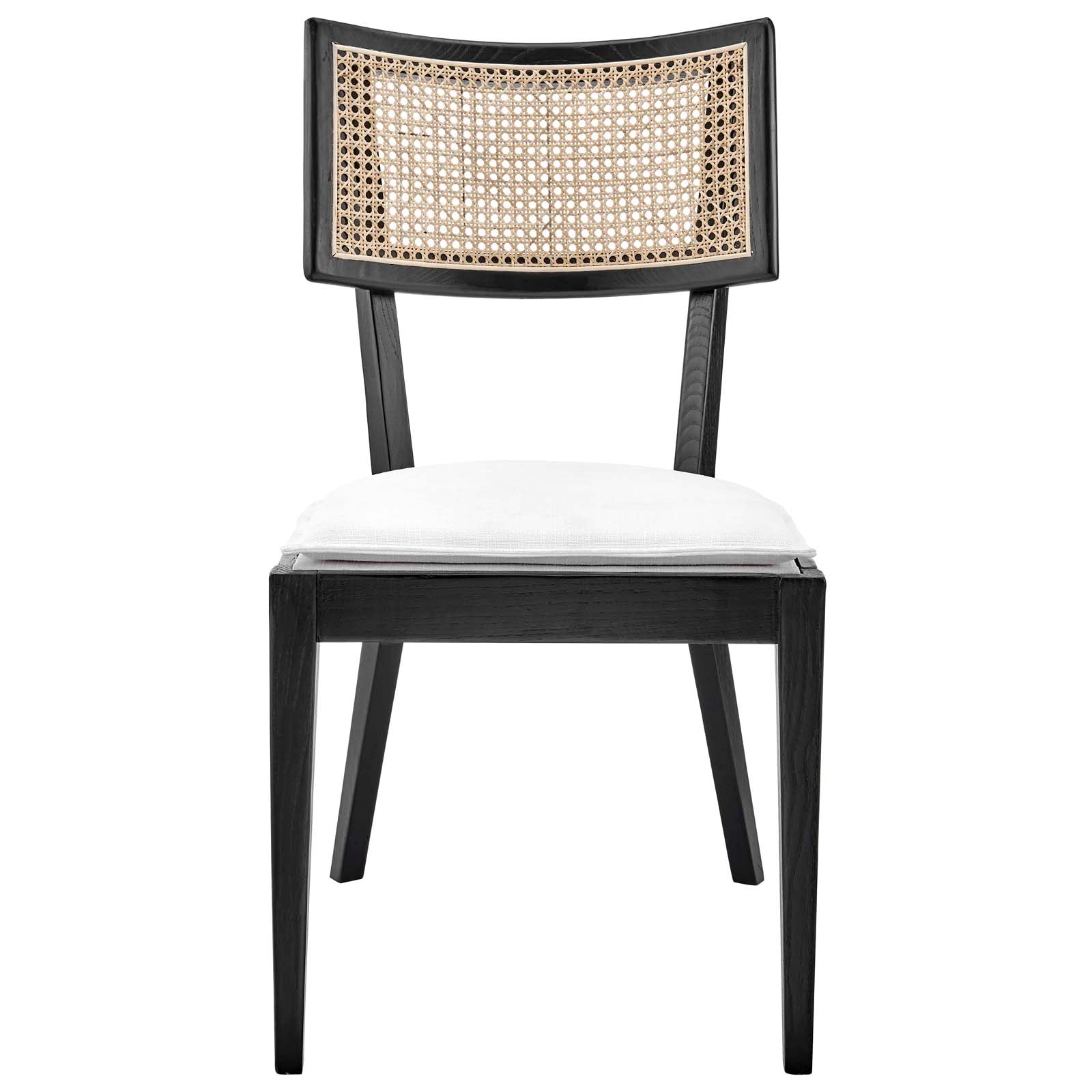 Caledonia Fabric Upholstered Wood Dining Chair Set of 2 by Modway