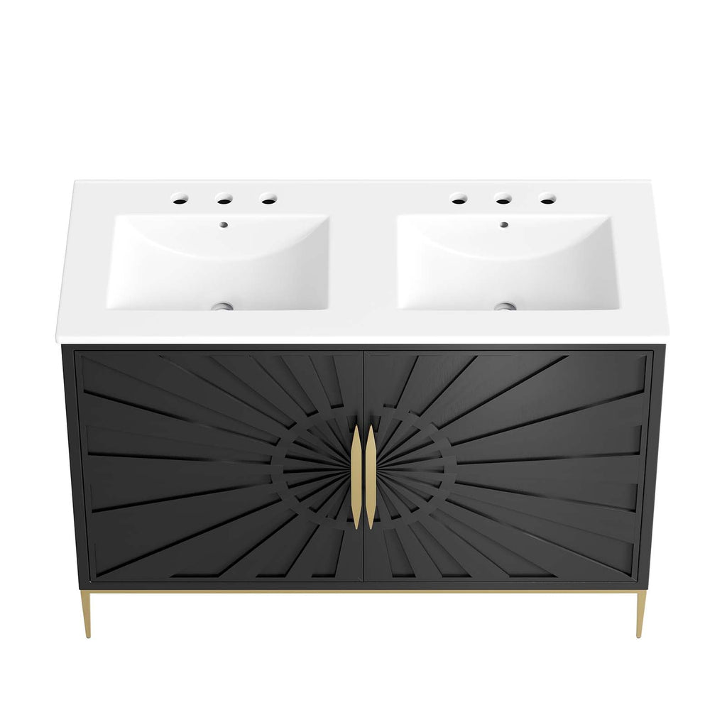 Awaken 48" Double Sink Bathroom Vanity by Modway