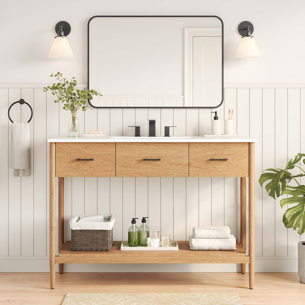 Zaire 48" Single Sink Compatible Bathroom Vanity Cabinet (Sink Basin Not Included) by Modway