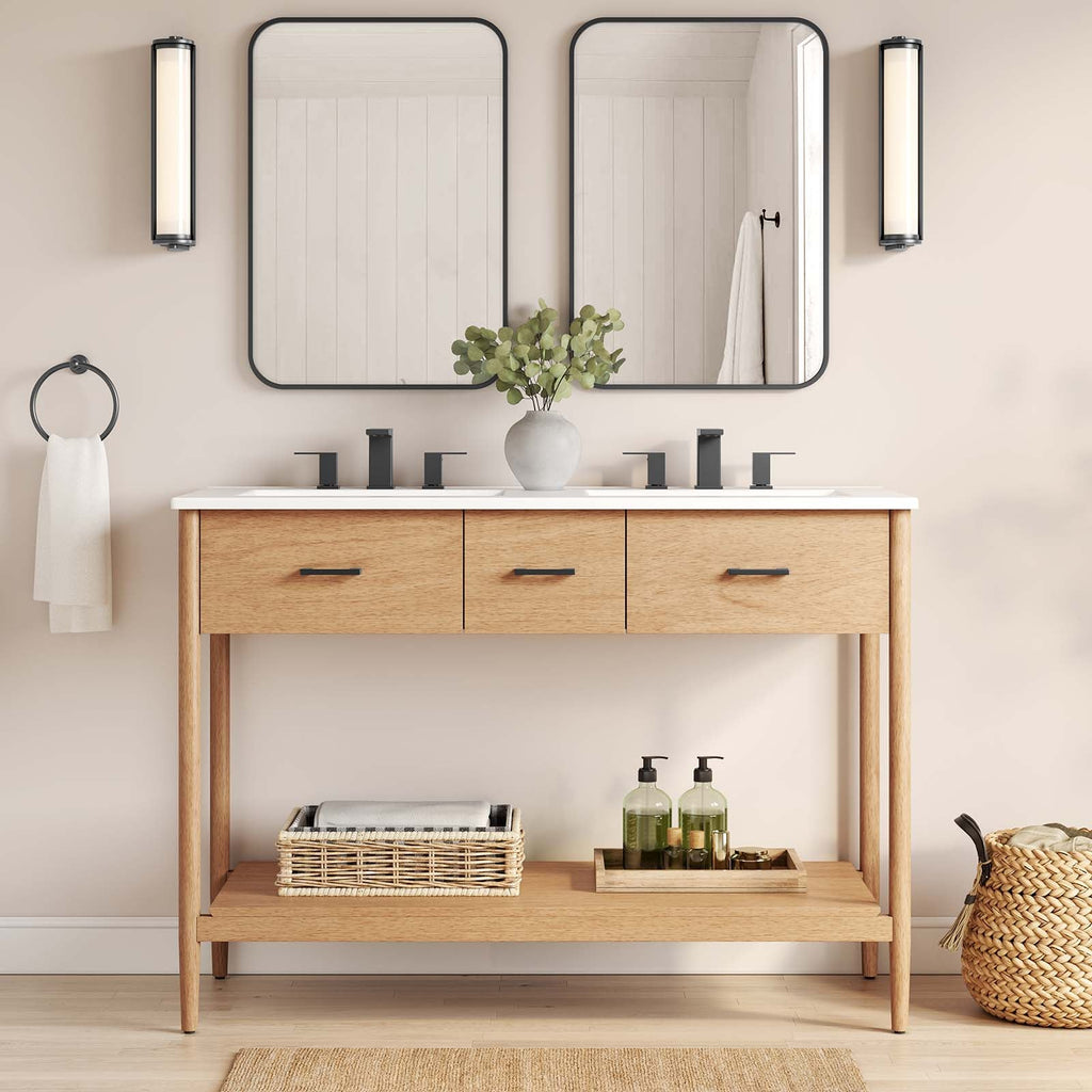 Zaire 48" Double Sink Compatible Bathroom Vanity Cabinet (Sink Basin Not Included) by Modway