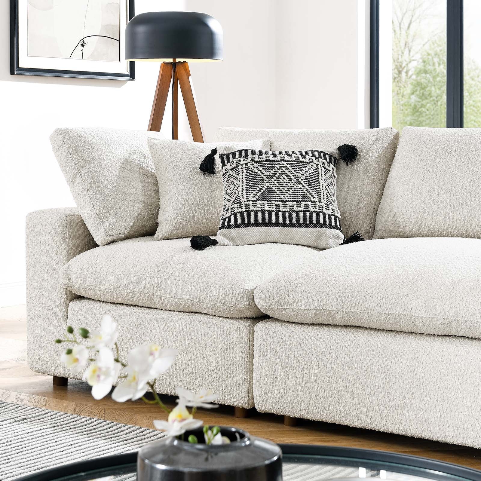 Commix Down Filled Overstuffed Boucle Fabric 4-Seater Sofa by Modway