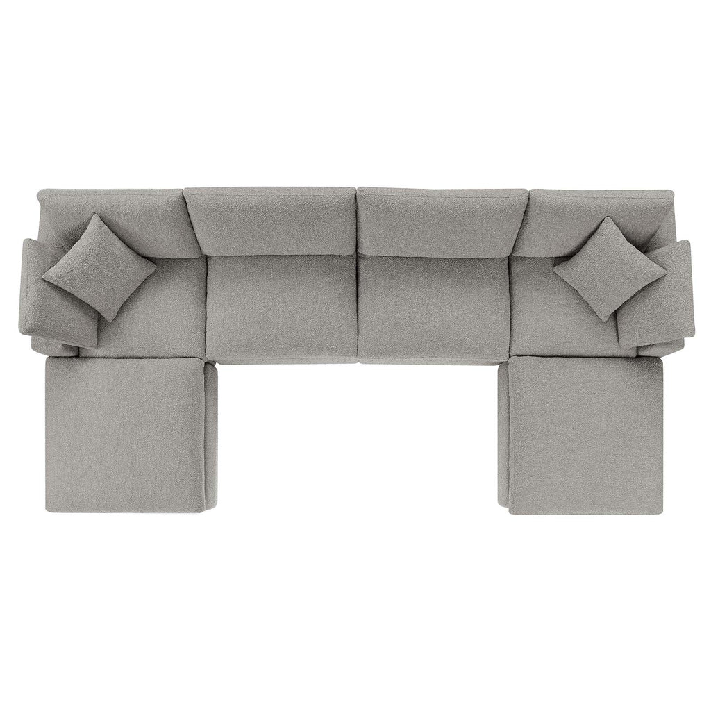 Commix 6-Piece Down Filled Overstuffed Boucle Sectional Sofa by Modway